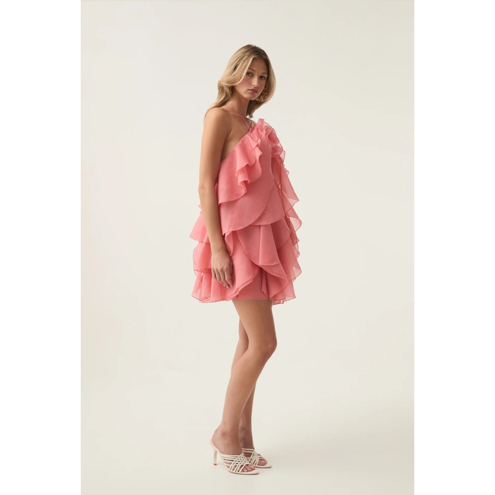 Aje Pandorea Layered Mini Dress Washed Coral Size US 6 - Picture 3 of 13